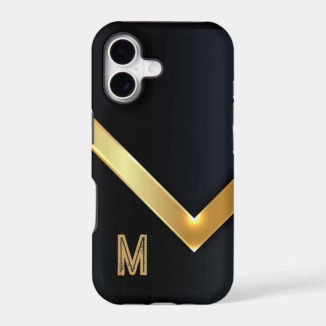 Monogramme Emblème Doré Moderne Minimaliste (Verso)