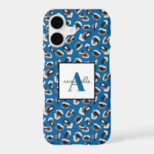 Monogramme Empreinte de léopard bleu