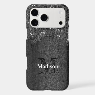 Monogramme en bois rustique avec faux éclats noir