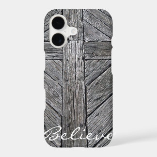 Monogramme en bois rustique croisé chrétien