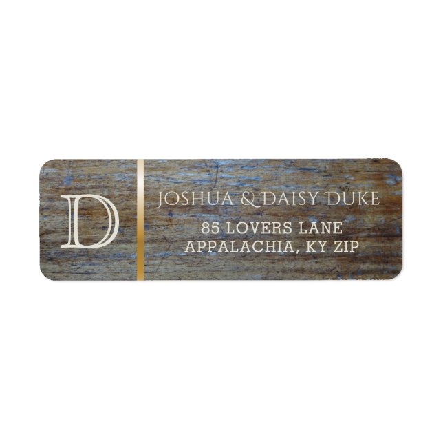 Monogramme en bois rustique | Thème Mariage campag (Devant)