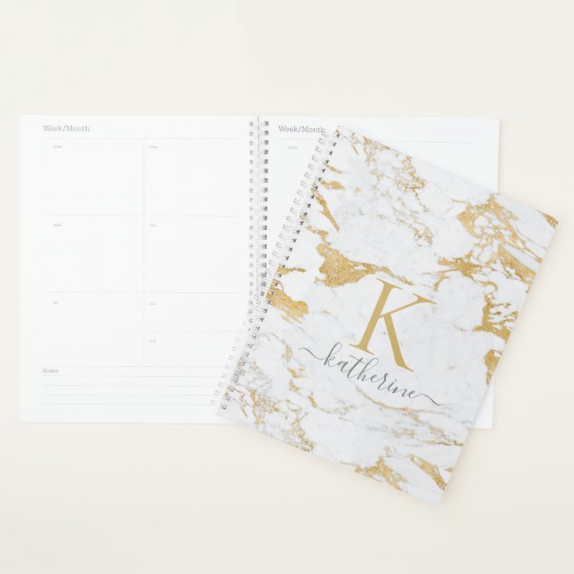 Monogramme en marbre d'or chic de luxe (Devant avec enveloppe)