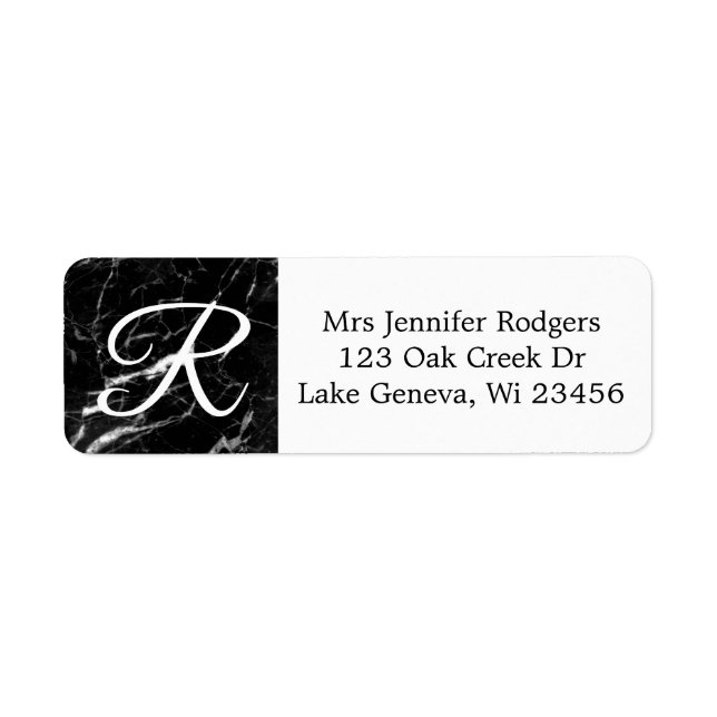 Monogramme en marbre noir (Devant)