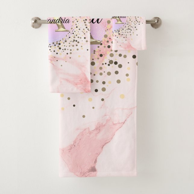 Monogramme en marbre rose (En situation)