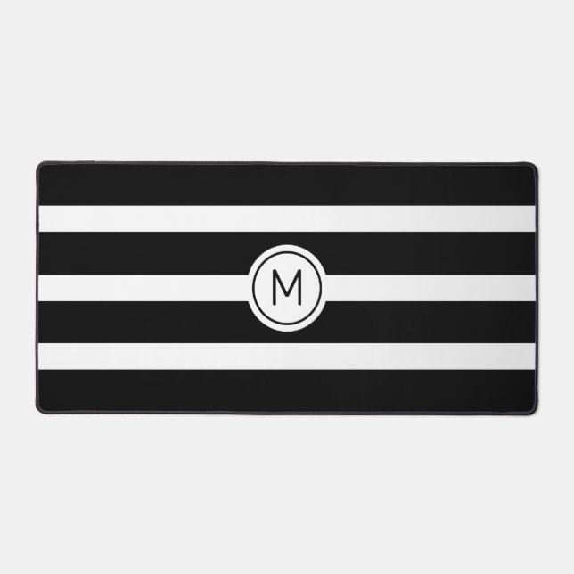 Monogramme en noir et blanc rayé (Recto)