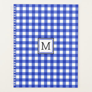 Monogramme En vichy bleu