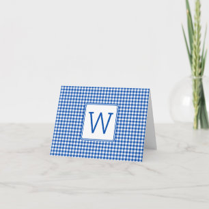 Monogramme En vichy plaid bleu et blanc
