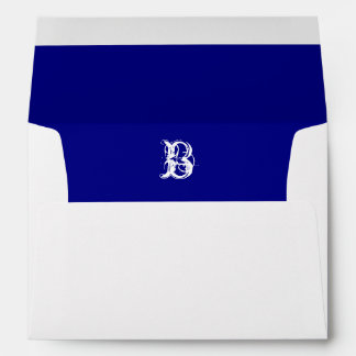 Monogramme Enveloppe blanche initiale, Royal Blue