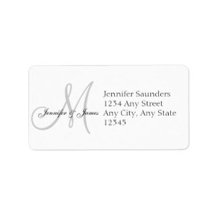 Monogramme épousant des étiquettes de adresse de R