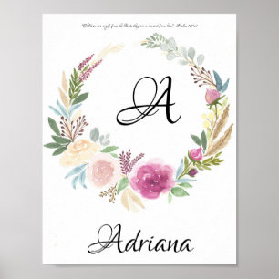 Monogramme et affiche de nom, affiche de nom d'enf