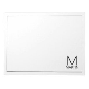 Monogramme et bloc-notes de nom personnalisés mode