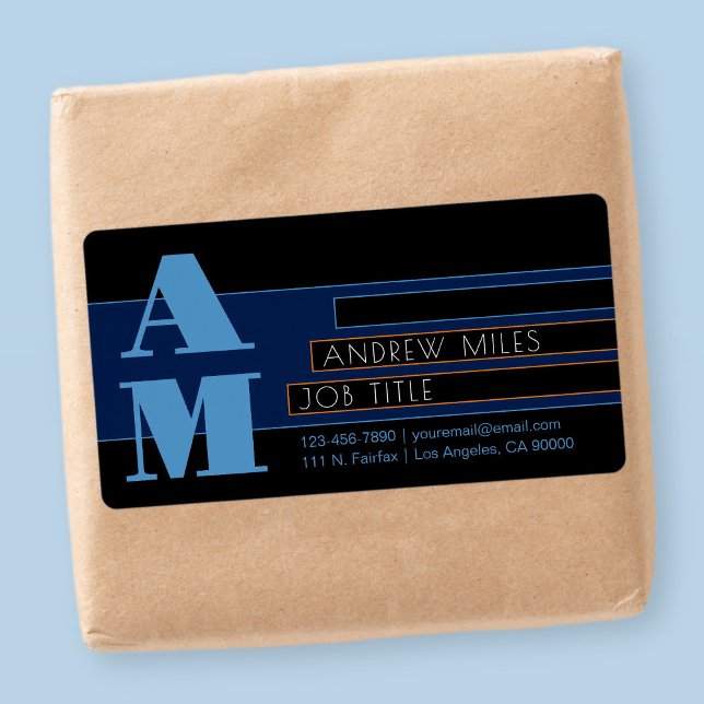 Monogramme et formes et couleurs éditable rétro-mo (Créateur téléchargé)