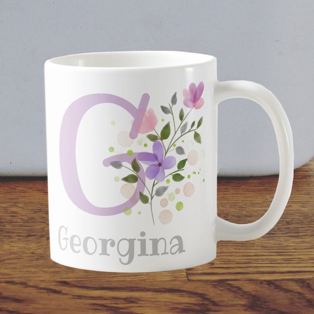 Monogramme et nom chrétien Georgina Coffee Mug (Créateur téléchargé)