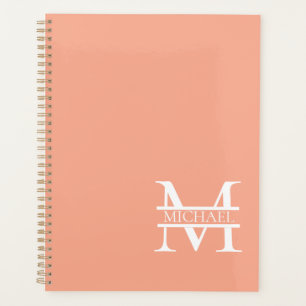 Monogramme et nom de la pêche élégante personnalis