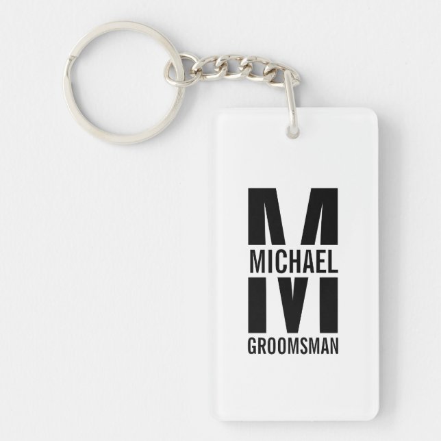 Monogramme et nom des Groomsmen personnalisés mode (Devant)