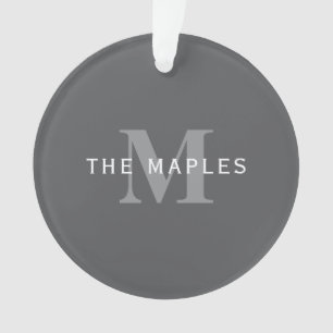 Monogramme et nom gris foncé moderne