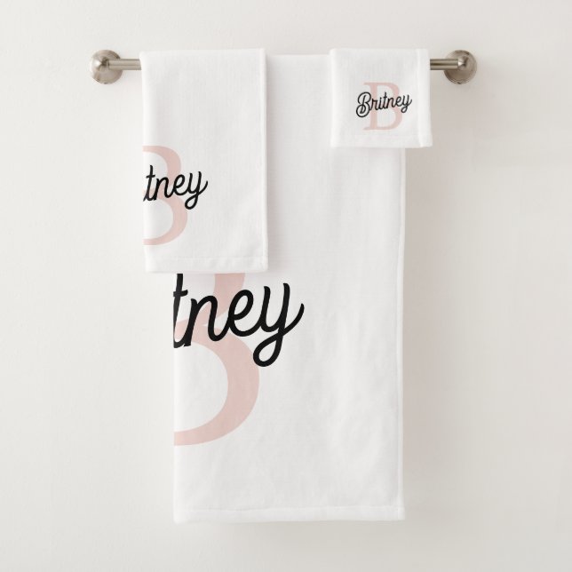 Monogramme et nom personnalisé moderne Pastel Pink (En situation)