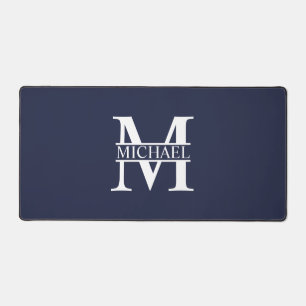 Monogramme et nom personnalisés bleu marine