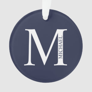 Monogramme et nom personnalisés bleu marine