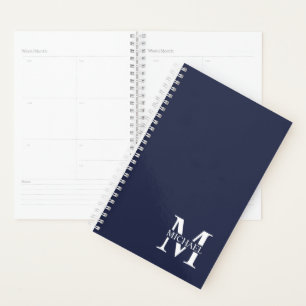 Monogramme et nom personnalisés bleu marine