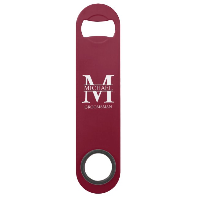 Monogramme et nom personnalisés de garçon d'honneu (Devant)
