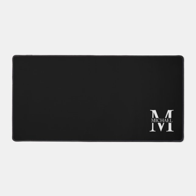 Monogramme et nom personnalisés en noir (Recto)