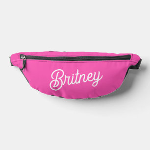 Monogramme et nom personnalisés Hot Pink moderne