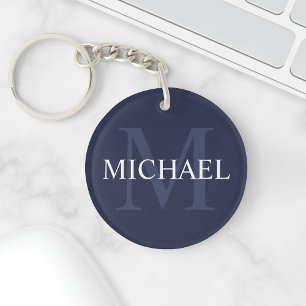 Monogramme et nom personnalisés Marine Blue