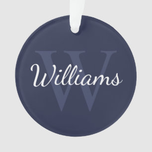 Monogramme et nom personnalisés Marine Blue