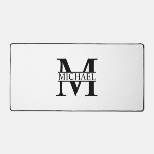 Monogramme et nom personnalisés noir et blanc