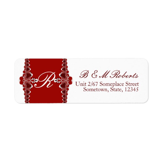 Monogramme Étiquette de adresse de dentelle tribal (Devant)