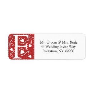 Monogramme F Coeurs Rouge Blanc Mariage Couleurs R