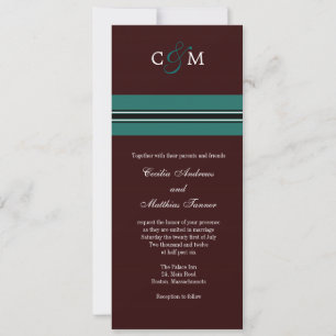 Monogramme Faire-part de mariage Turquoise et Brow