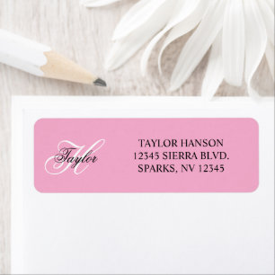 Monogramme fantaisie noir et blanc Rose