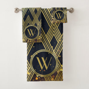 Monogramme fascinant de motif de Gatsby d'art déc