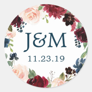 Monogramme Favoriser Stickers Marine Bourgogne