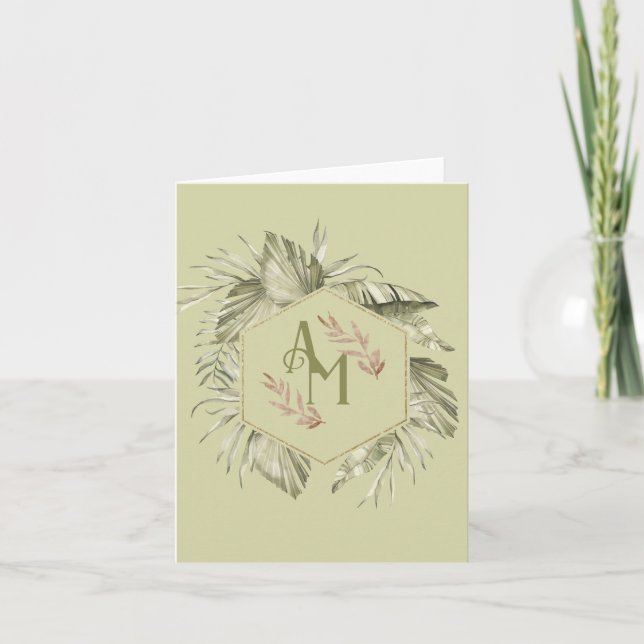 Monogramme Feuille de palmier vert (Devant)
