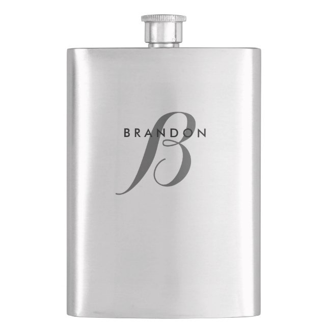 Monogramme Flacon En Acier Inoxydable Pour Hommes (devant)