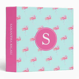 Monogramme Flamant rose rose de mignons Classeurs 