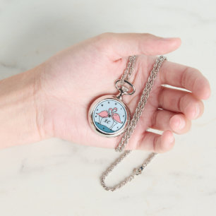 Monogramme Flamants roses roses Monogramme Montre 