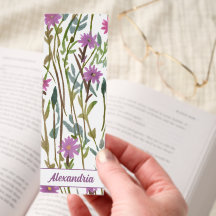 Monogramme Fleur sauvage violet moderne