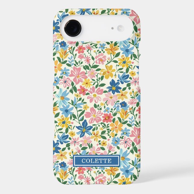 Monogramme Fleurs Ditsy Bleu et Jaune (Verso)