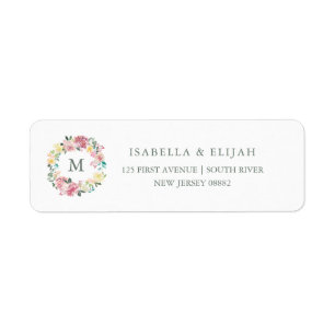 Monogramme floral de l'amour   de rose heureux