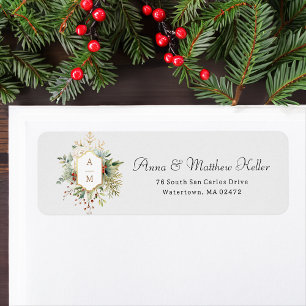 Monogramme floral de Noël tout simplement élégant