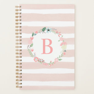 Monogramme floral du pays rose