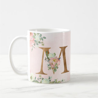 Monogramme floral élégant "M" - Mug classique, 325