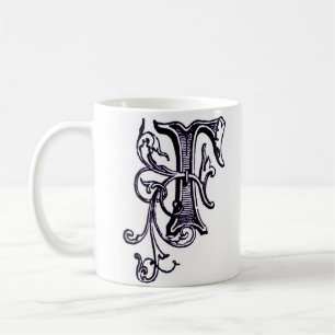 Monogramme floral 'F' - Mug