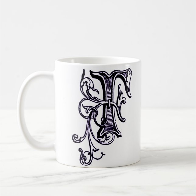 Monogramme floral 'F' - Mug (Gauche)