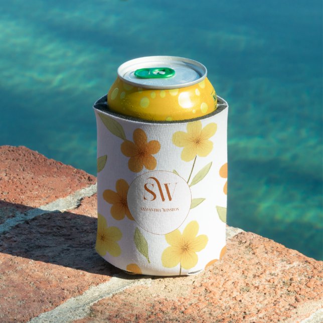 Monogramme floral Glacière avec orange | Fleur jau (Piscine in situ)