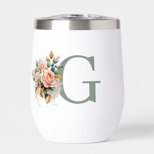 Monogramme floral moderne élégant (Avant)